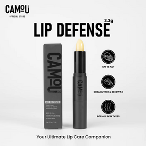 Camou Men's Lip Defense Dual Ended Color Adapt Lip Balm with Cooling Effect SPF15 Shea Butter