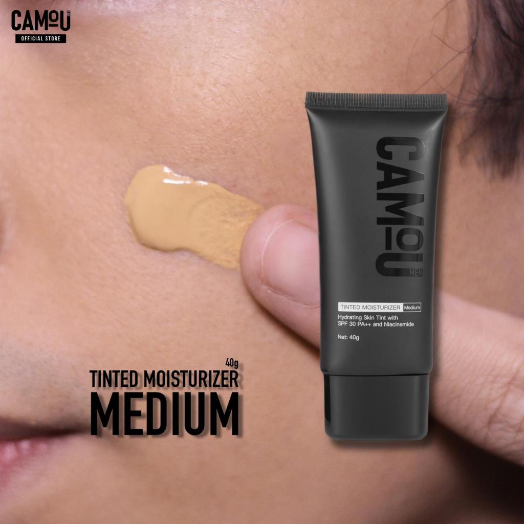 Camou Men's Tinted Moisturizer with SPF 30 VitE and Niacinamide Hydrating and Skin Tone Refinement