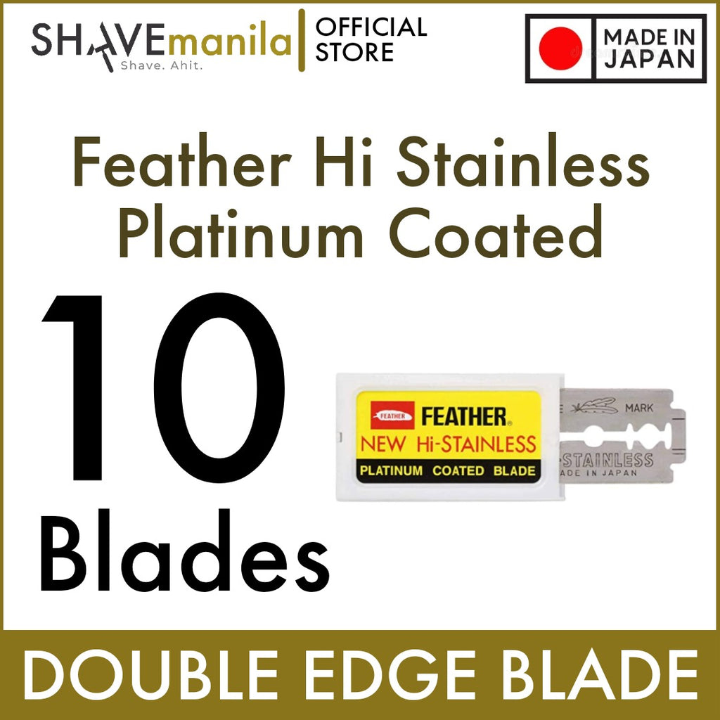 Feather New HI STAINLESS Platinum Coated Blades 10 pcs